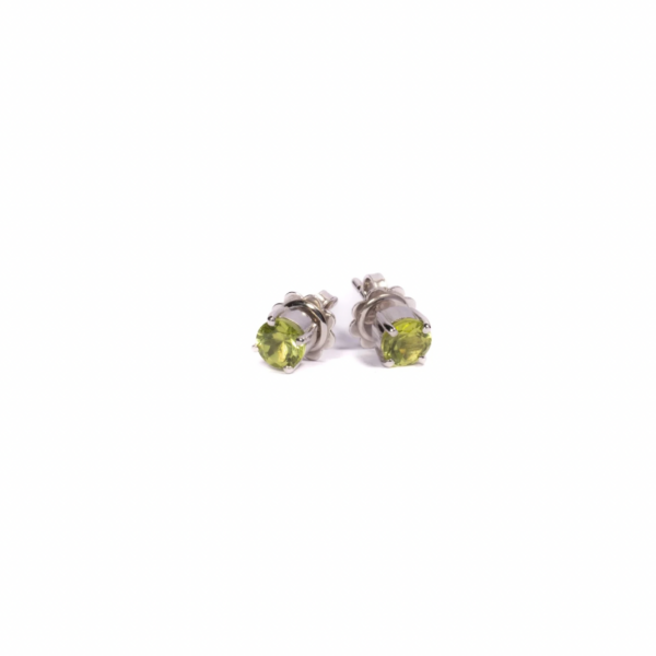 Orecchino a lobo in oro bianco 9k con Peridoto 1.16ct