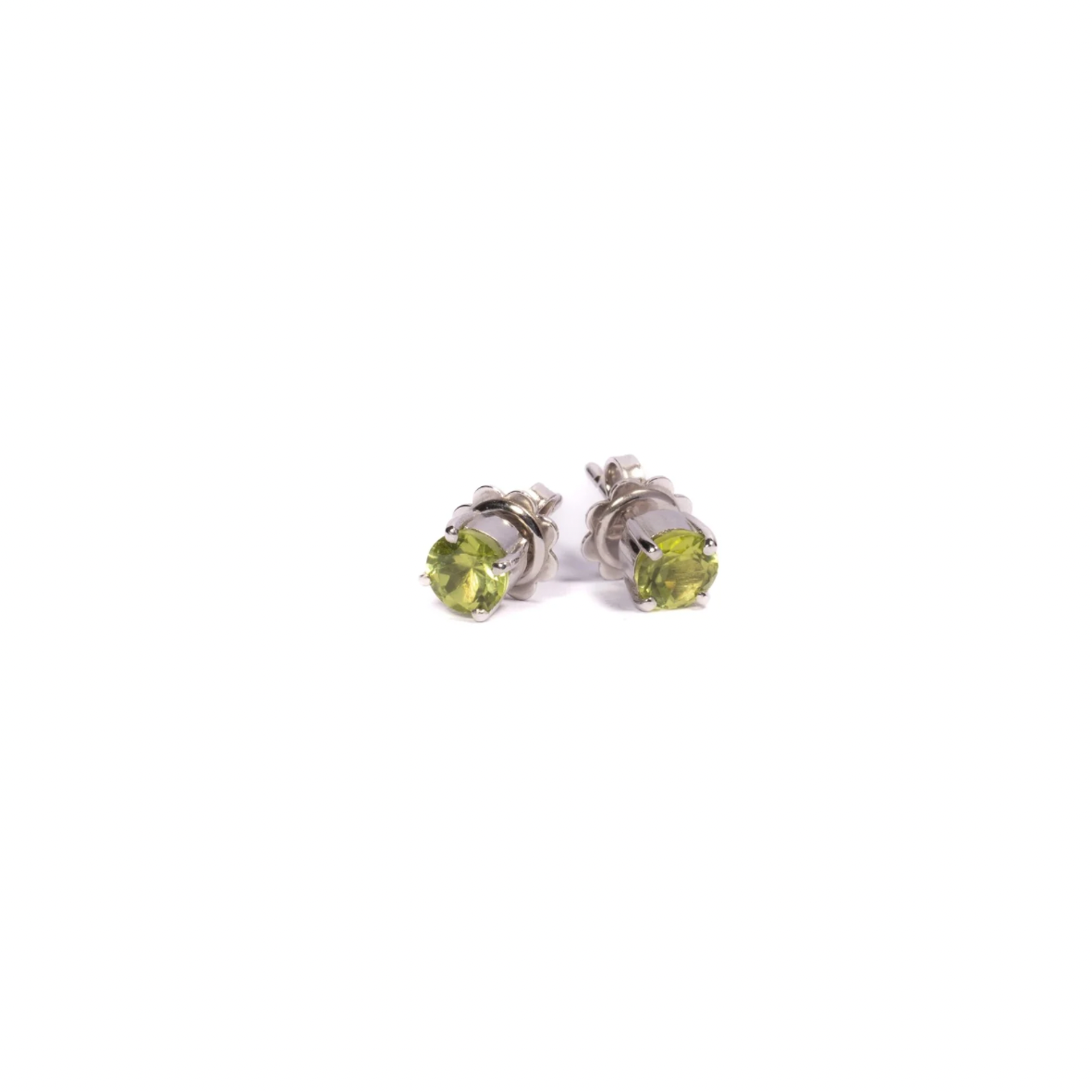 Orecchino a lobo in oro bianco 9k con Peridoto 1.16ct