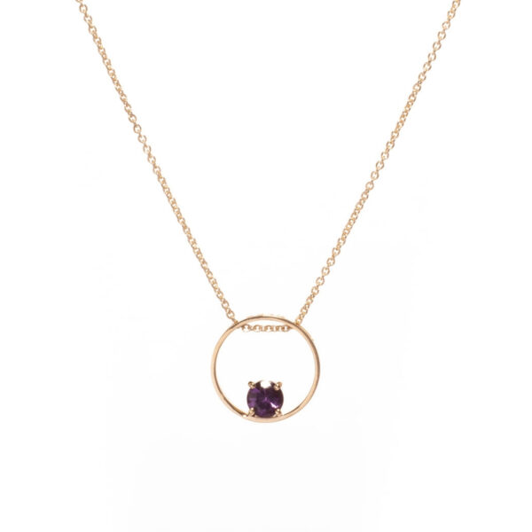 Collana in Oro Giallo 9k con Ametista 0,45 ct