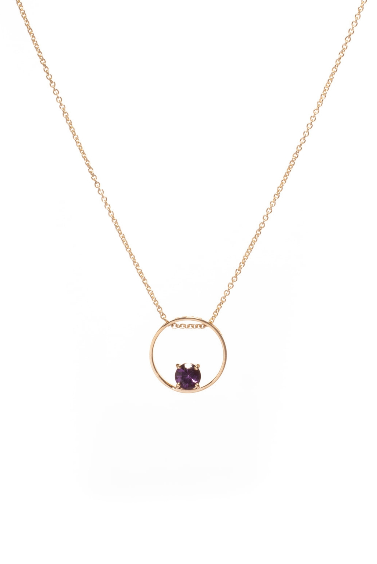Collana in Oro Giallo 9k con Ametista 0,45 ct