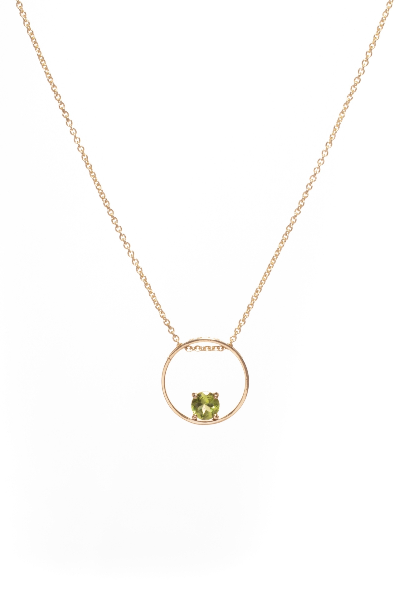 Collana in Oro Giallo 9k con Peridoto 0,52 ct