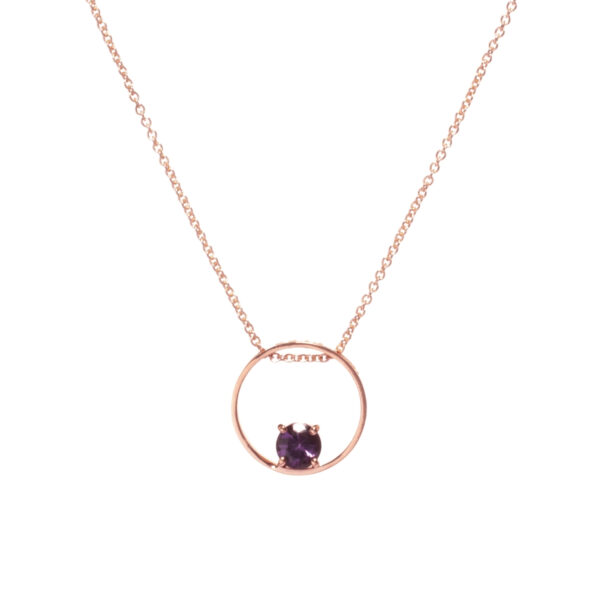 Collana in Oro Rosa 9k con Ametista 0,45 ct