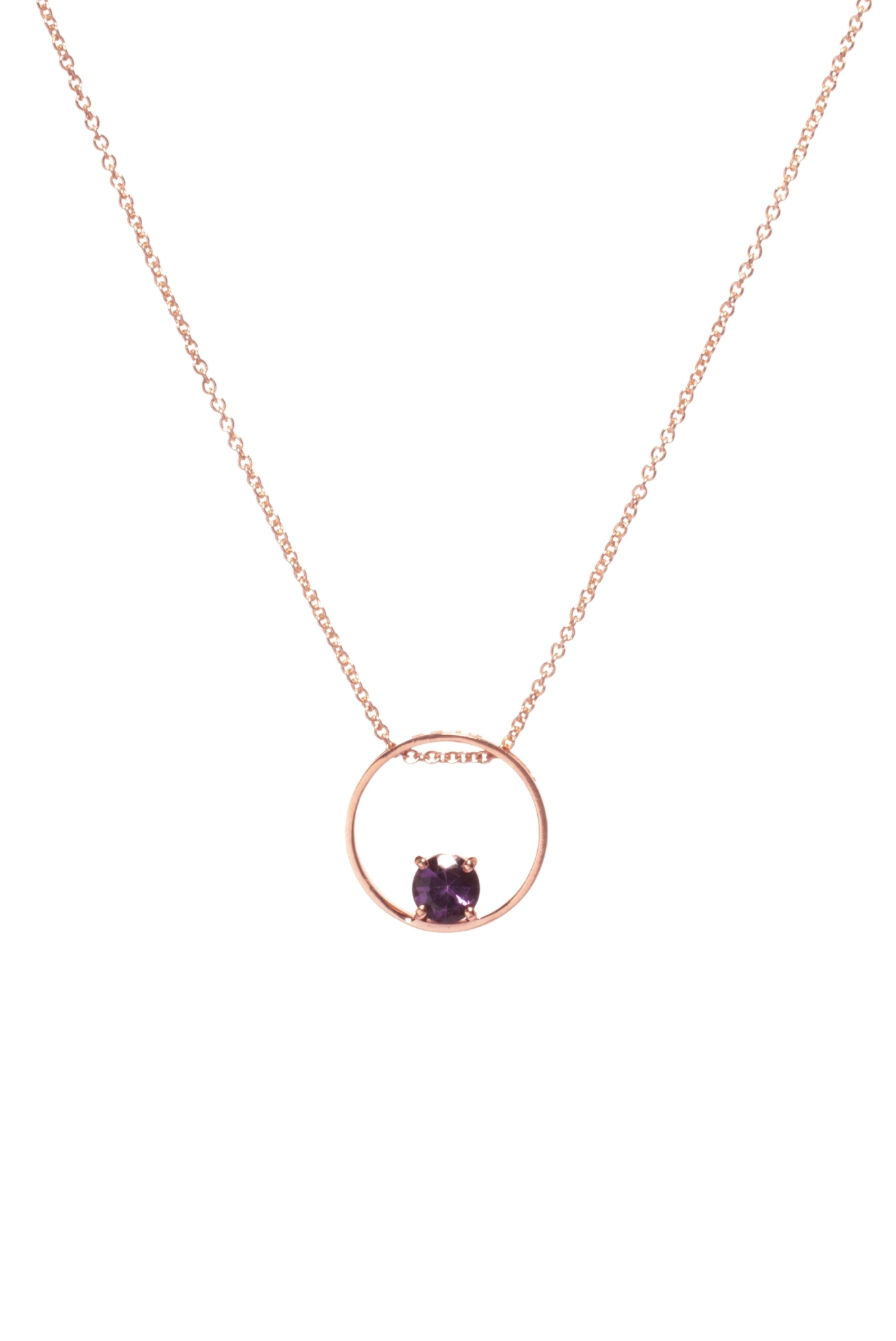 Collana in Oro Rosa 9k con Ametista 0,45 ct