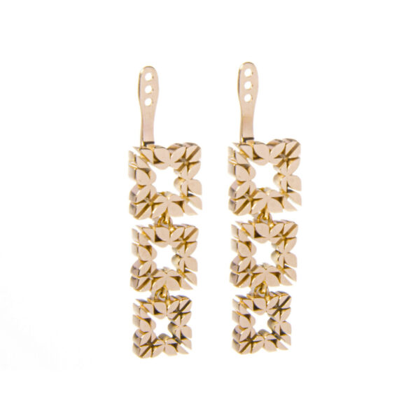 Coppia di Monogram tripli Cler in Oro Giallo 9k