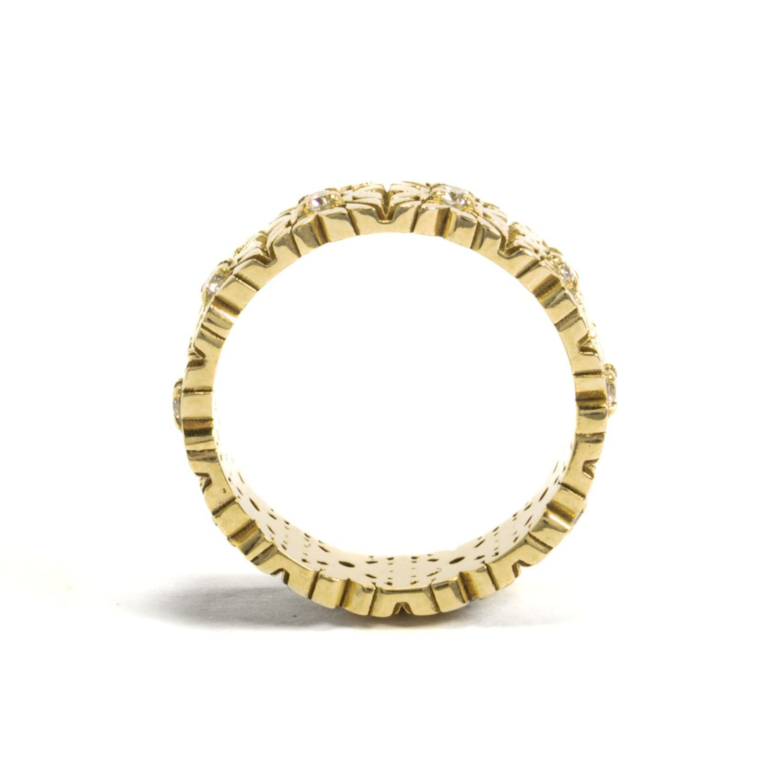 Fede Monogram Cler in Oro Giallo 9k con Diamanti taglio brillante D color - immagine 3