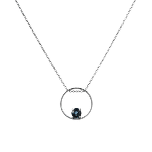 Collana in Oro Bianco 9k con Zaffiro 0,63 ct