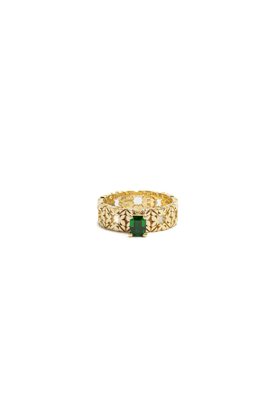 Fede Monogram Cler in Oro Giallo 9k con Tsavorite 0,62ct