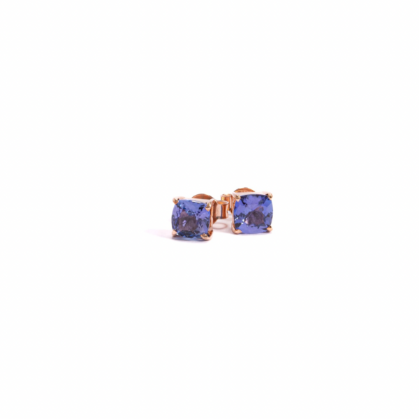 Orecchino a lobo in oro rosa 9k con Tanzaniti 1.5ct