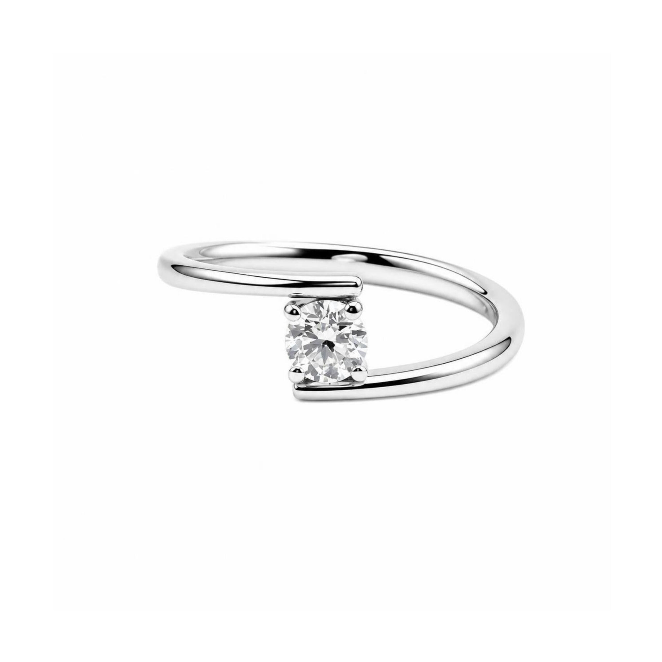 Anello in Platino con Diamante 0,5ct