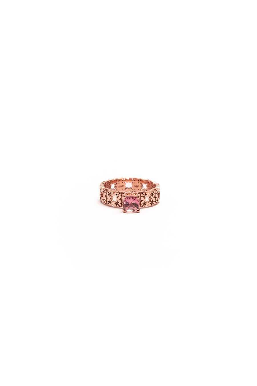 Fede Monogram Cler in Oro Rosa 9k con Tormalina 1,07ct