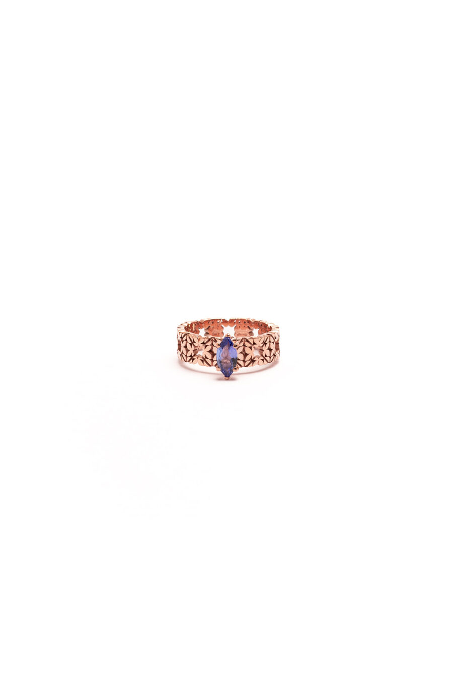 Fede Monogram Cler in Oro Rosa 9k con Tanzanite 0,51ct