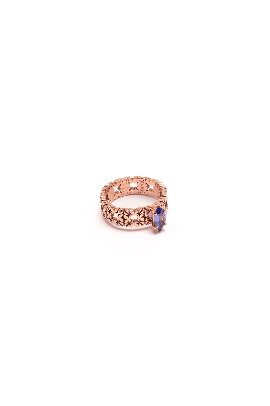 Fede Monogram Cler in Oro Rosa 9k con Tanzanite 0,51ct - immagine 2