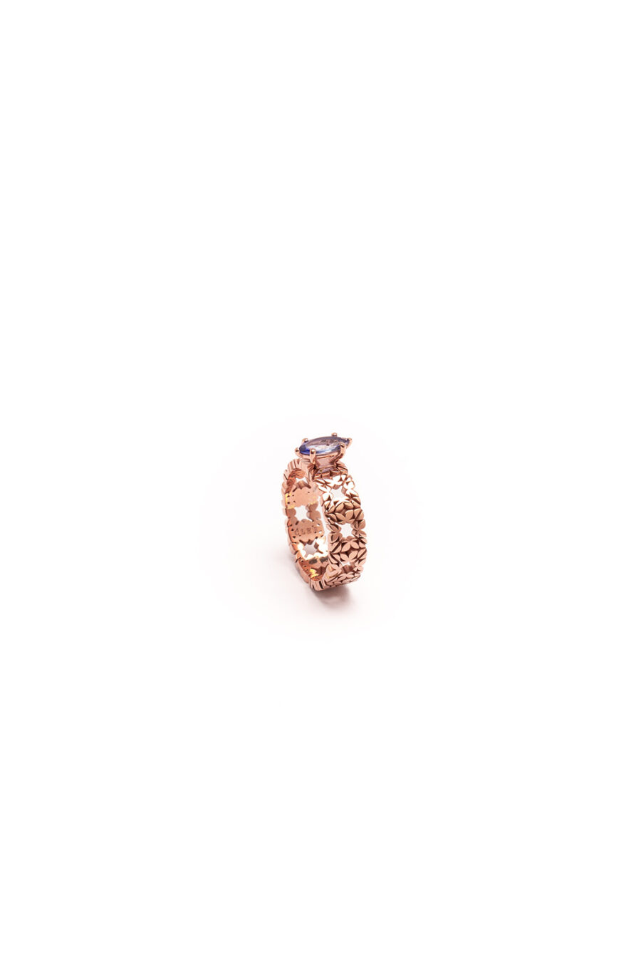 Fede Monogram Cler in Oro Rosa 9k con Tanzanite 0,51ct - immagine 3