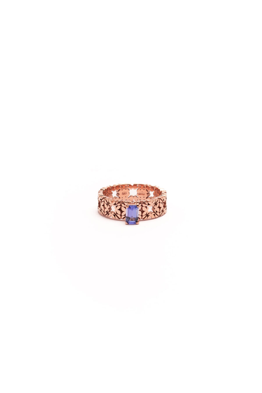 Fede Monogram Cler in Oro Rosa 9k con Tanzanite 0,48ct