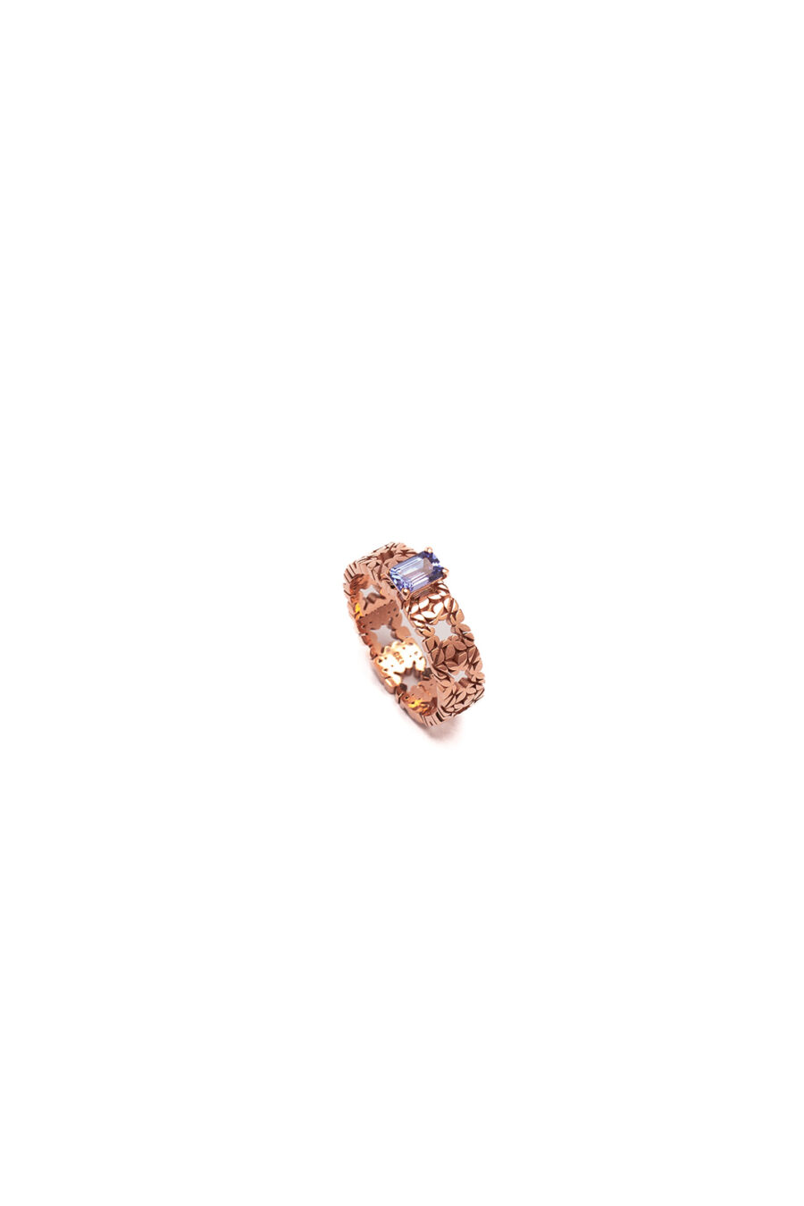 Fede Monogram Cler in Oro Rosa 9k con Tanzanite 0,48ct - immagine 2