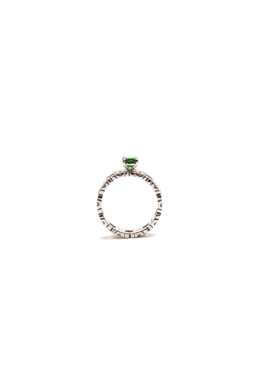Fede Monogram Cler in Oro Bianco 9k con Tsavorite 0,84ct - immagine 4