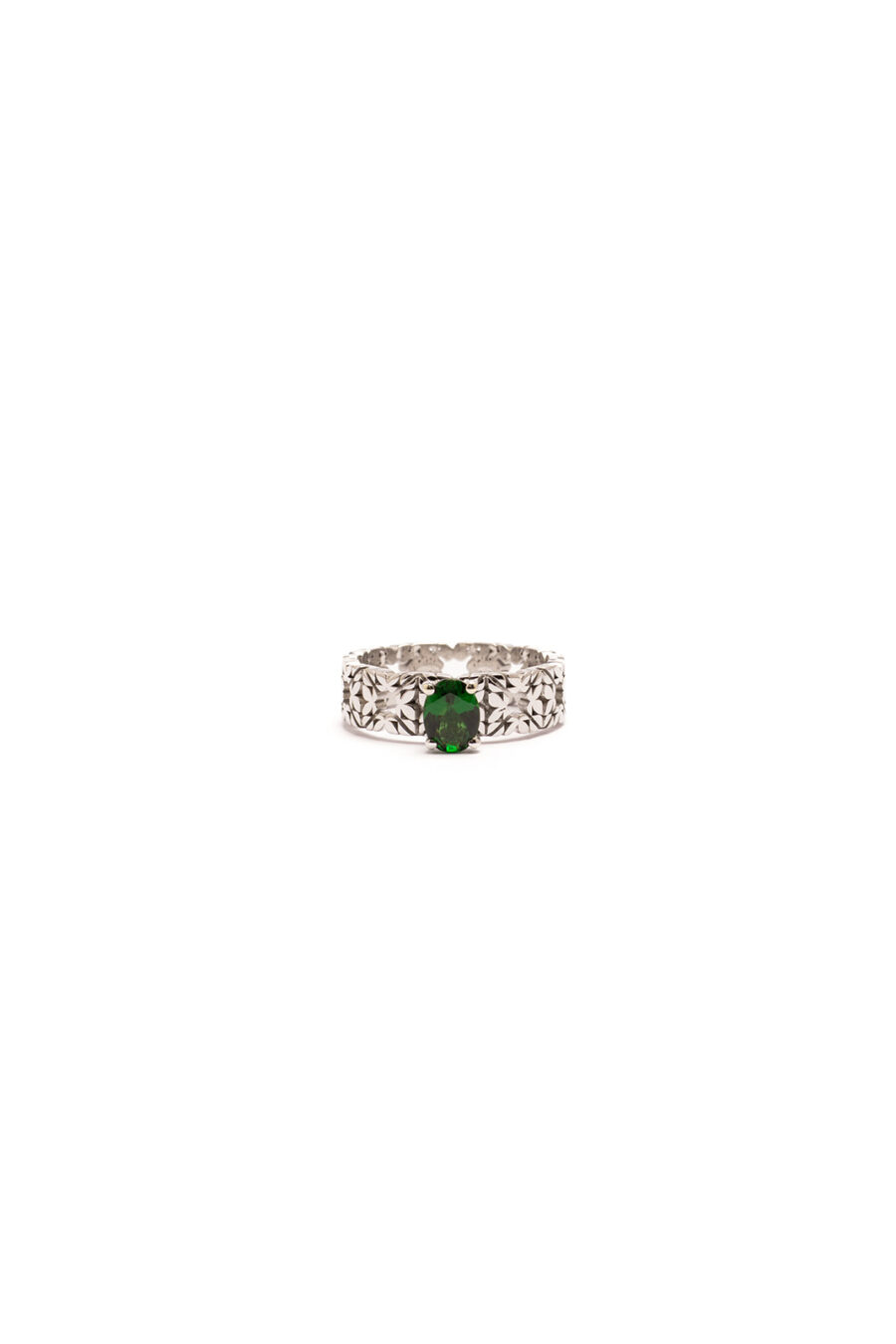 Fede Monogram Cler in Oro Bianco 9k con Tsavorite 0,84ct