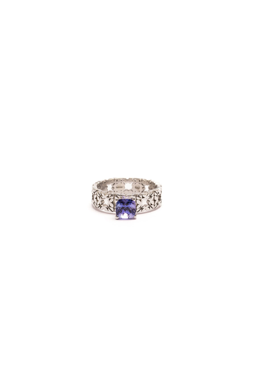 Fede Monogram Cler in Oro Bianco 9k con Tanzanite 1,31ct