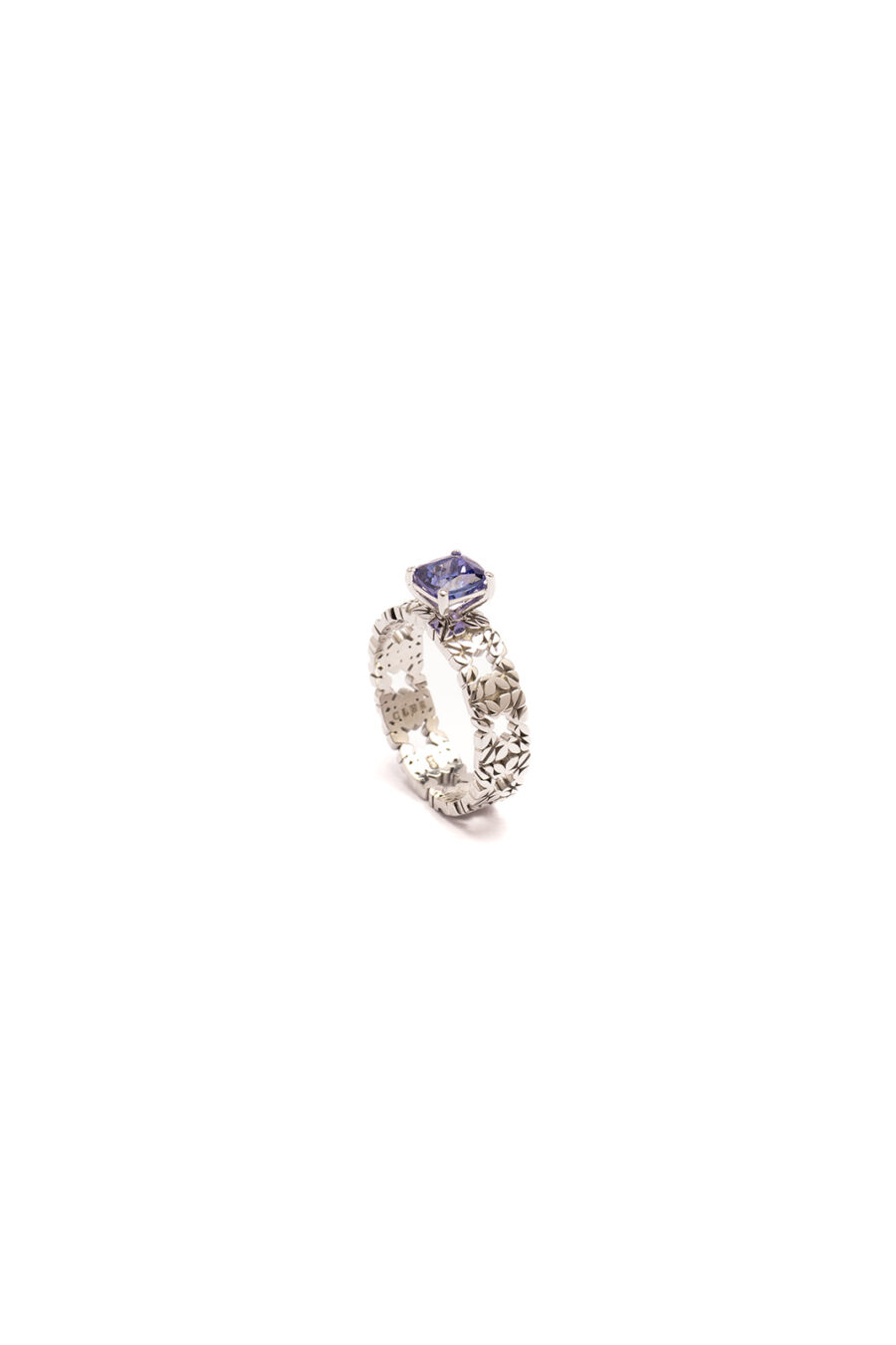 Fede Monogram Cler in Oro Bianco 9k con Tanzanite 1,31ct - immagine 3