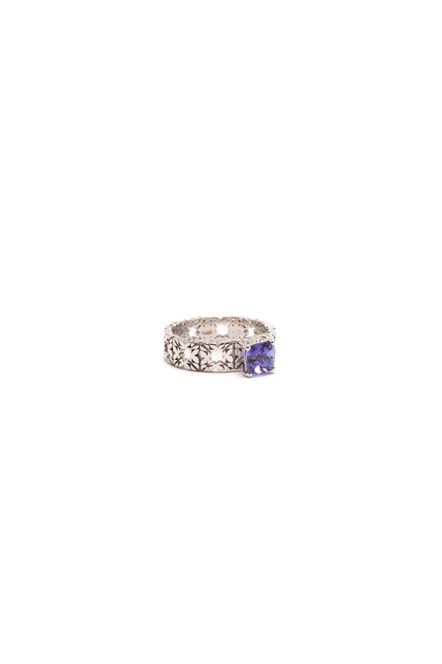 Fede Monogram Cler in Oro Bianco 9k con Tanzanite 1,31ct - immagine 2
