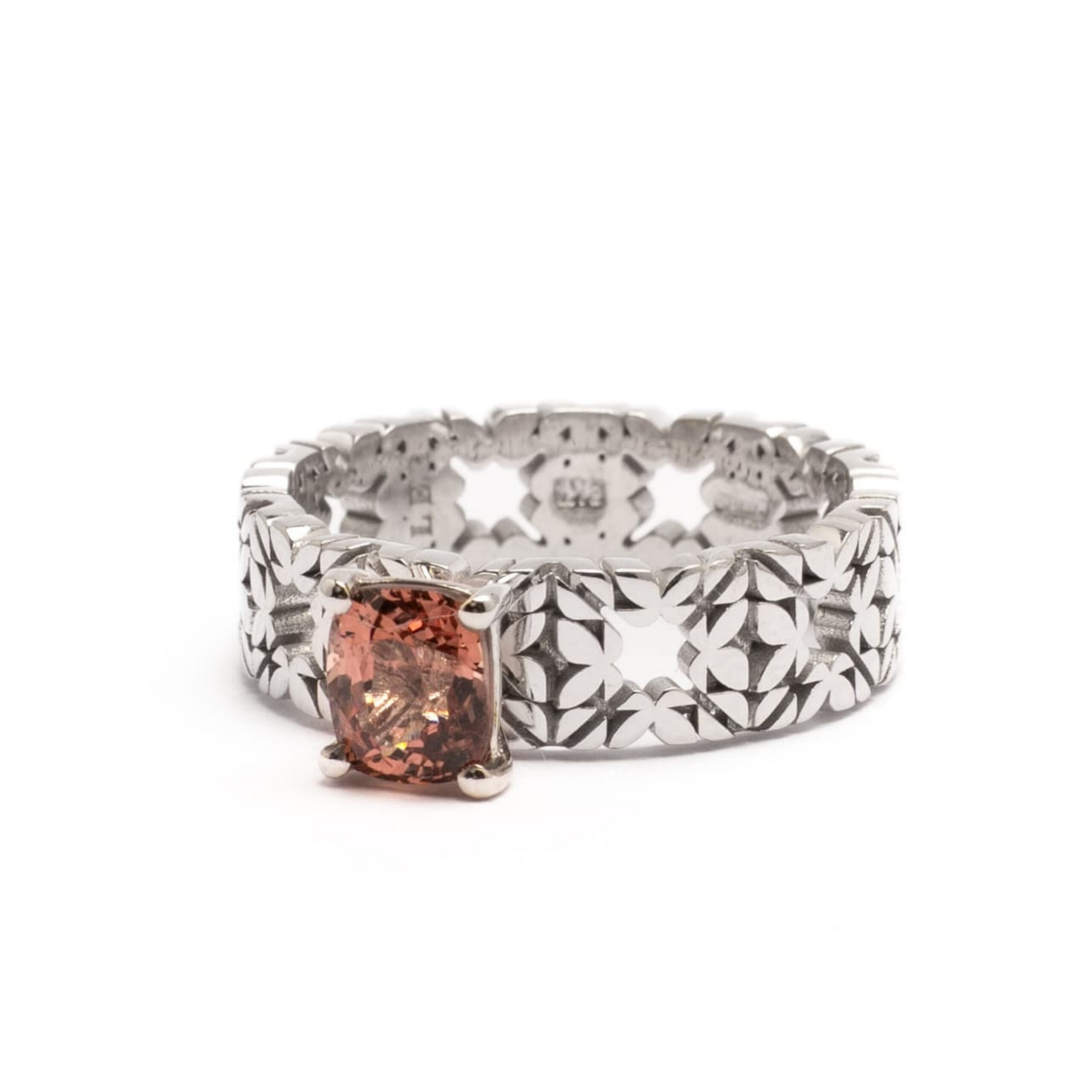 Fede Monogram Cler in Oro Bianco 9k con Spinello 1,05ct
