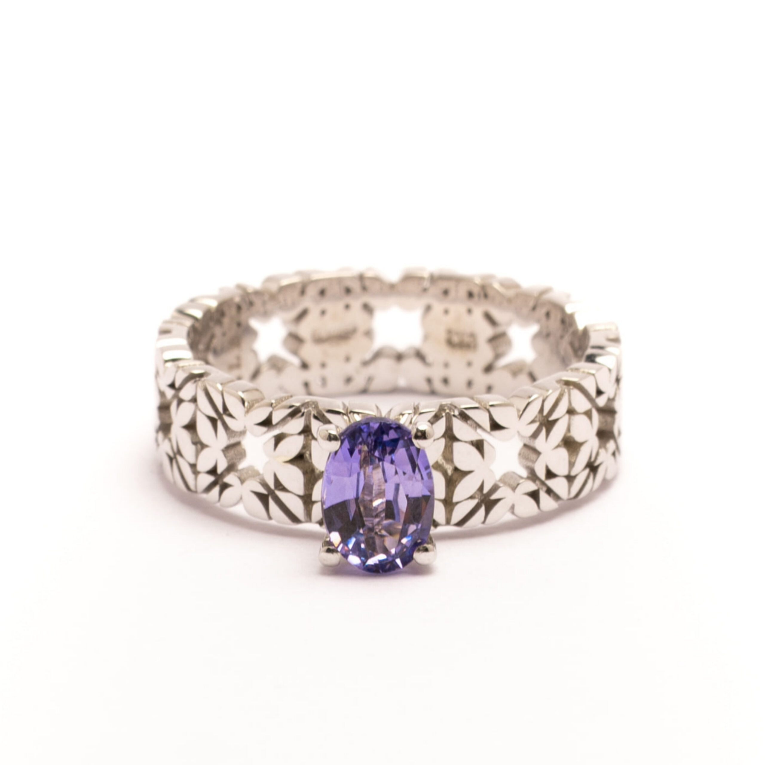 Fede Monogram Cler in Oro Bianco 9k con Spinello 0,97ct
