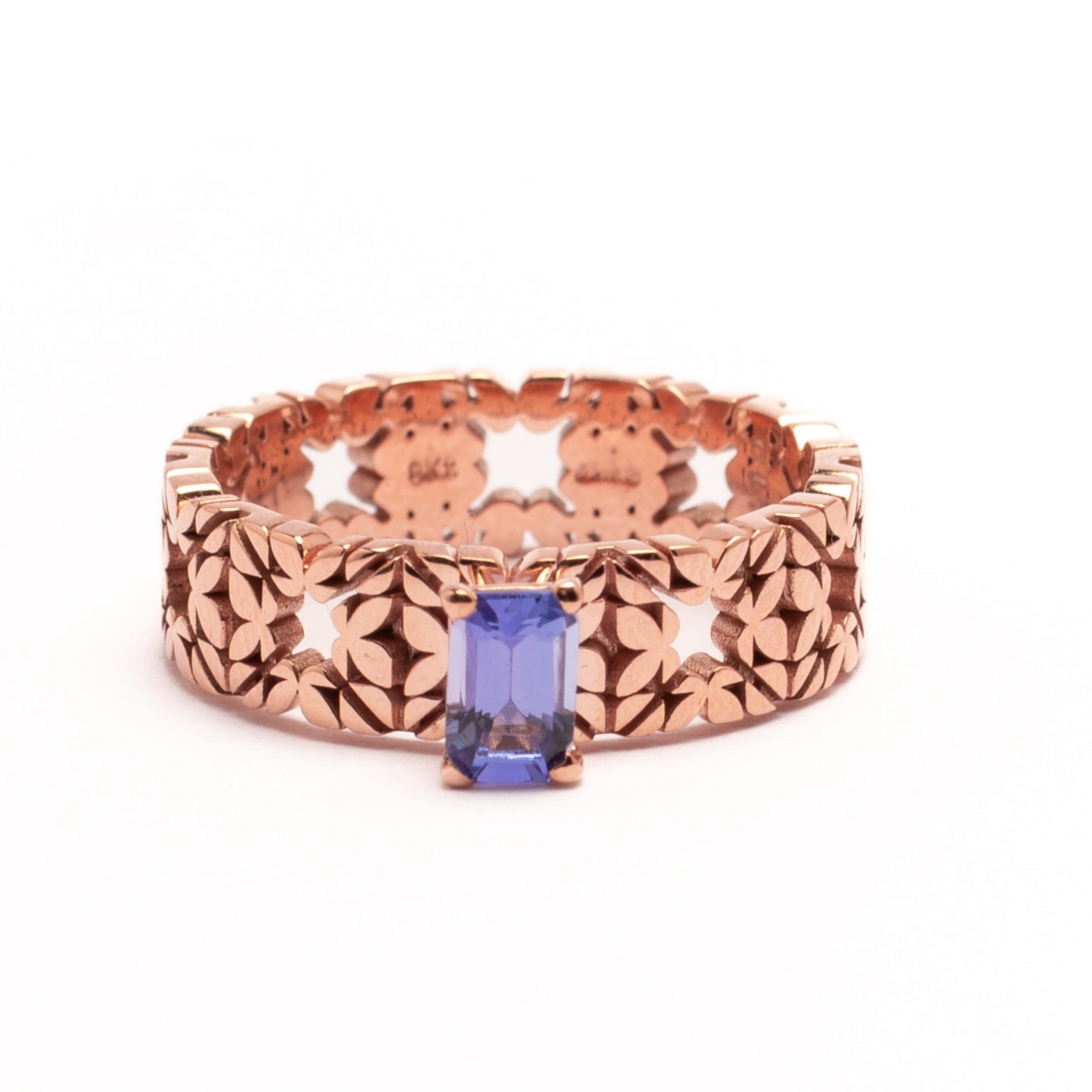 Fede Monogram Cler in Oro Rosa 9k con Tanzanite 0,48ct