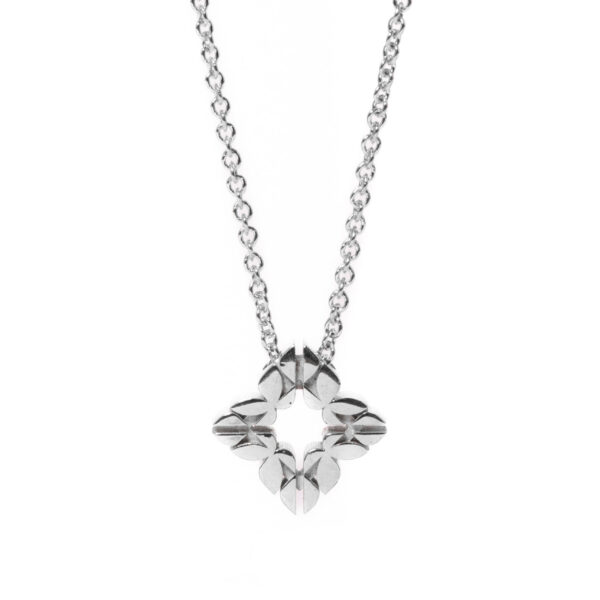Collana Monogram Cler in Oro Bianco 9k