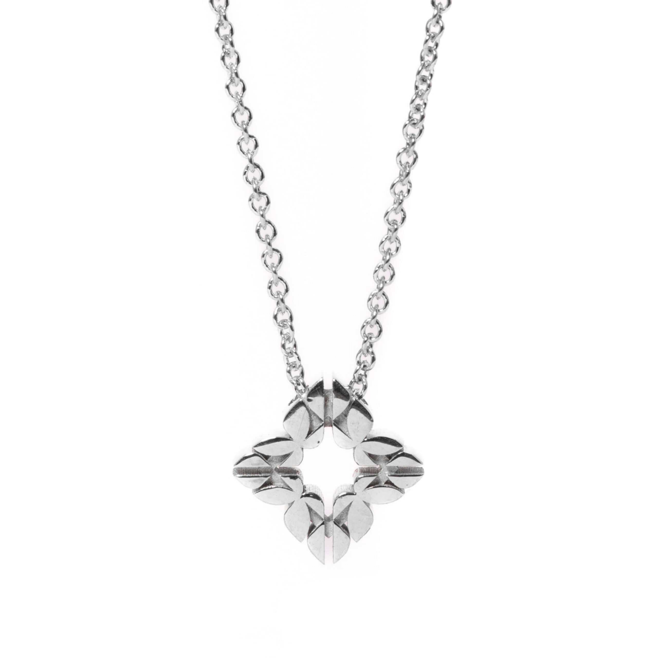 Collana Monogram Cler in Oro Bianco 9k