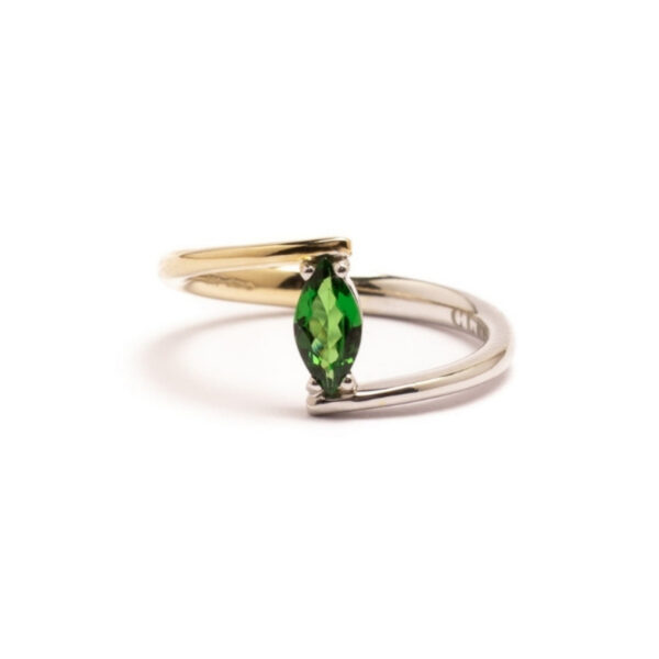 Anello Eterna in Oro Bianco e Oro Giallo 9k con Tsavorite 0,46ct