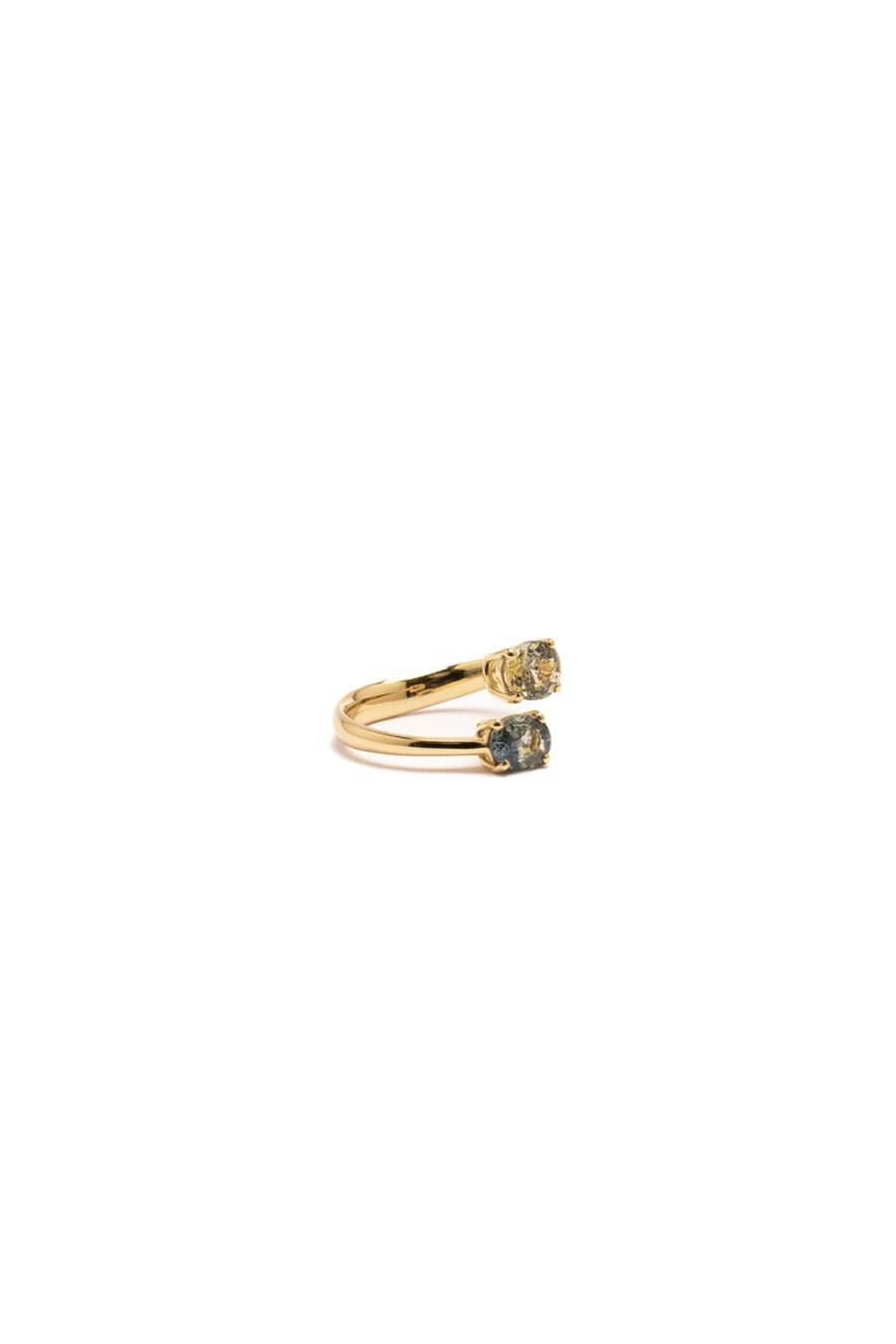Anello in Oro Giallo 18k con Zaffiro 0,9ct e Zaffiro Multicolor 0,82ct - immagine 2
