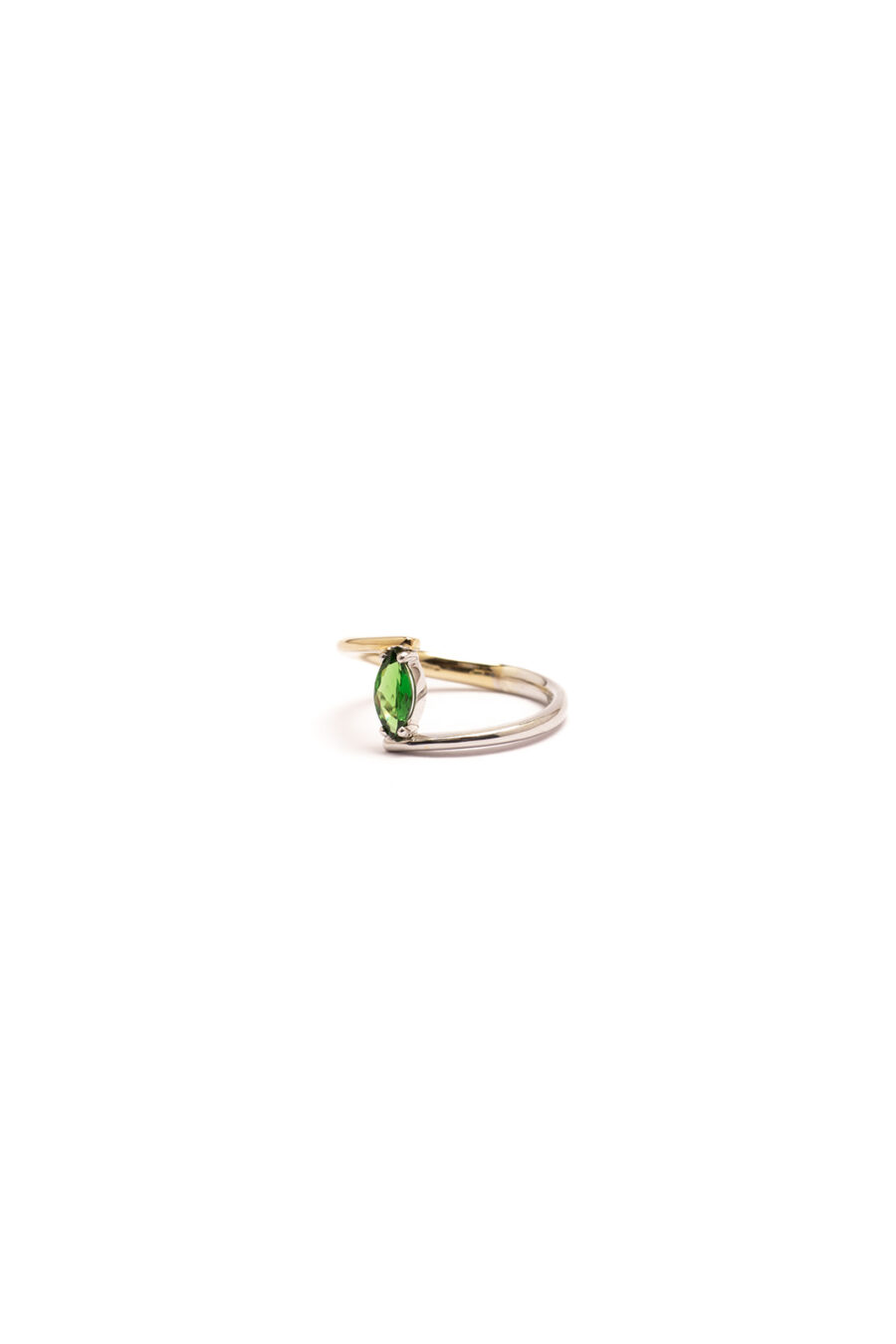 Anello Eterna in Oro Bianco e Oro Giallo 9k con Tsavorite 0,46ct - immagine 3