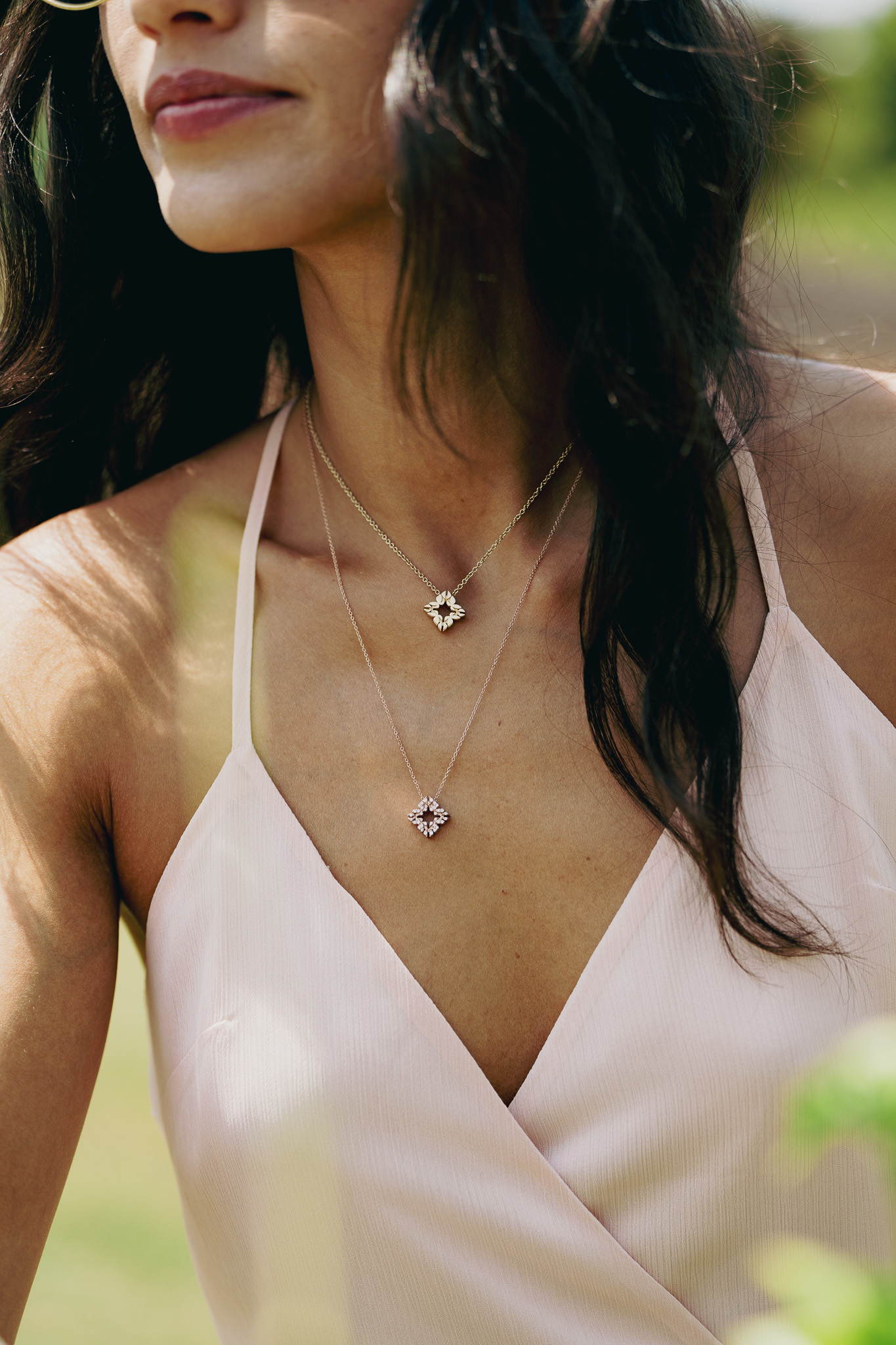 Collana Monogram Cler in Oro Rosa 9k con Diamanti D color 0,12ct - immagine 6