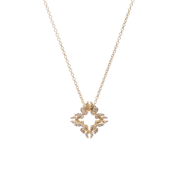 Collana Monogram Cler in Oro Giallo 9k con Diamanti D color 0,12ct