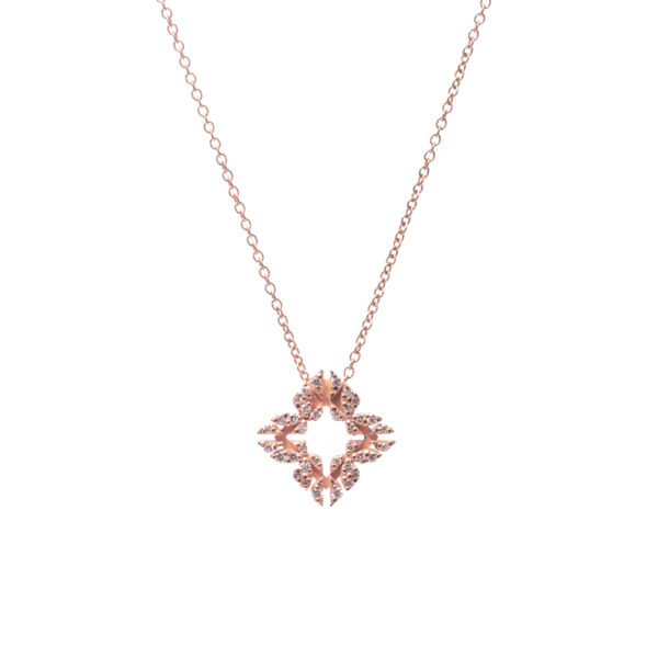 Collana Monogram Cler in Oro Rosa 9k con Diamanti D color 0,12ct