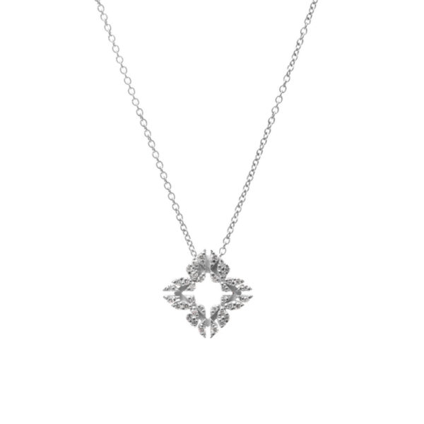 Collana Monogram Cler in Oro Bianco 9k con Diamanti D color 0,12ct