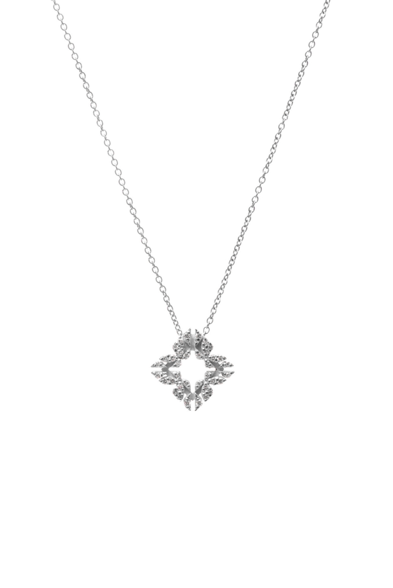 Collana Monogram Cler in Oro Bianco 9k con Diamanti D color 0,12ct