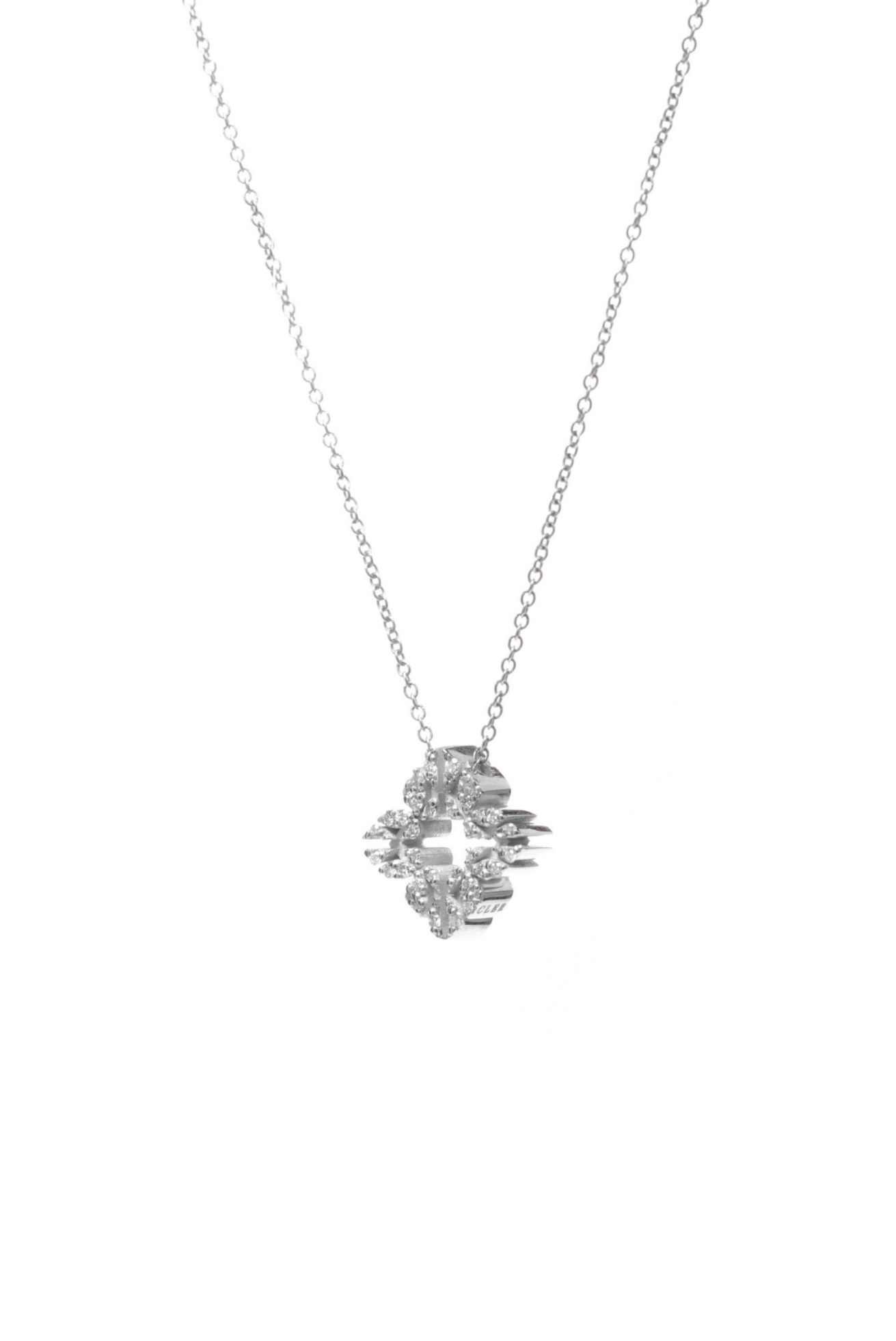 Collana Monogram Cler in Oro Bianco 9k con Diamanti D color 0,12ct - immagine 2