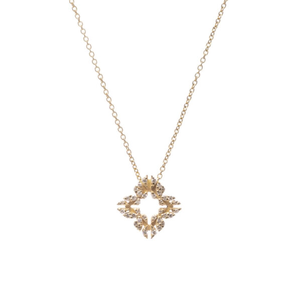 Collana Monogram Cler in Oro Giallo 9k con Diamanti D color 0,12ct