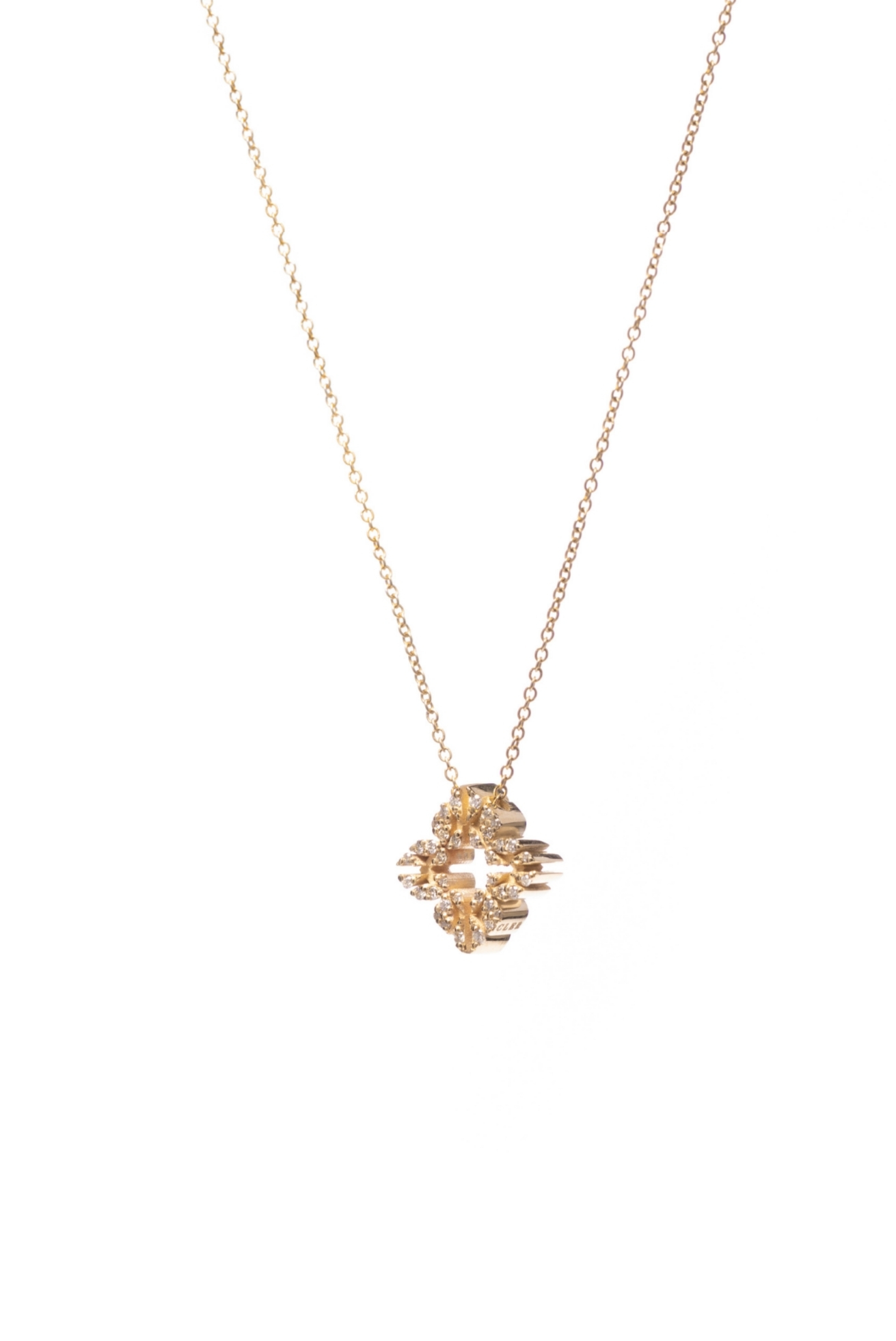 Collana Monogram Cler in Oro Giallo 9k con Diamanti D color 0,12ct - immagine 2