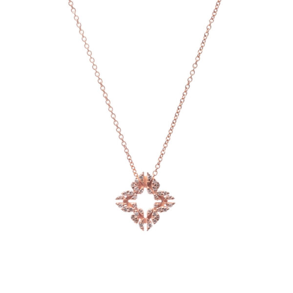 Collana Monogram Cler in Oro Rosa 9k con Diamanti D color 0,12ct