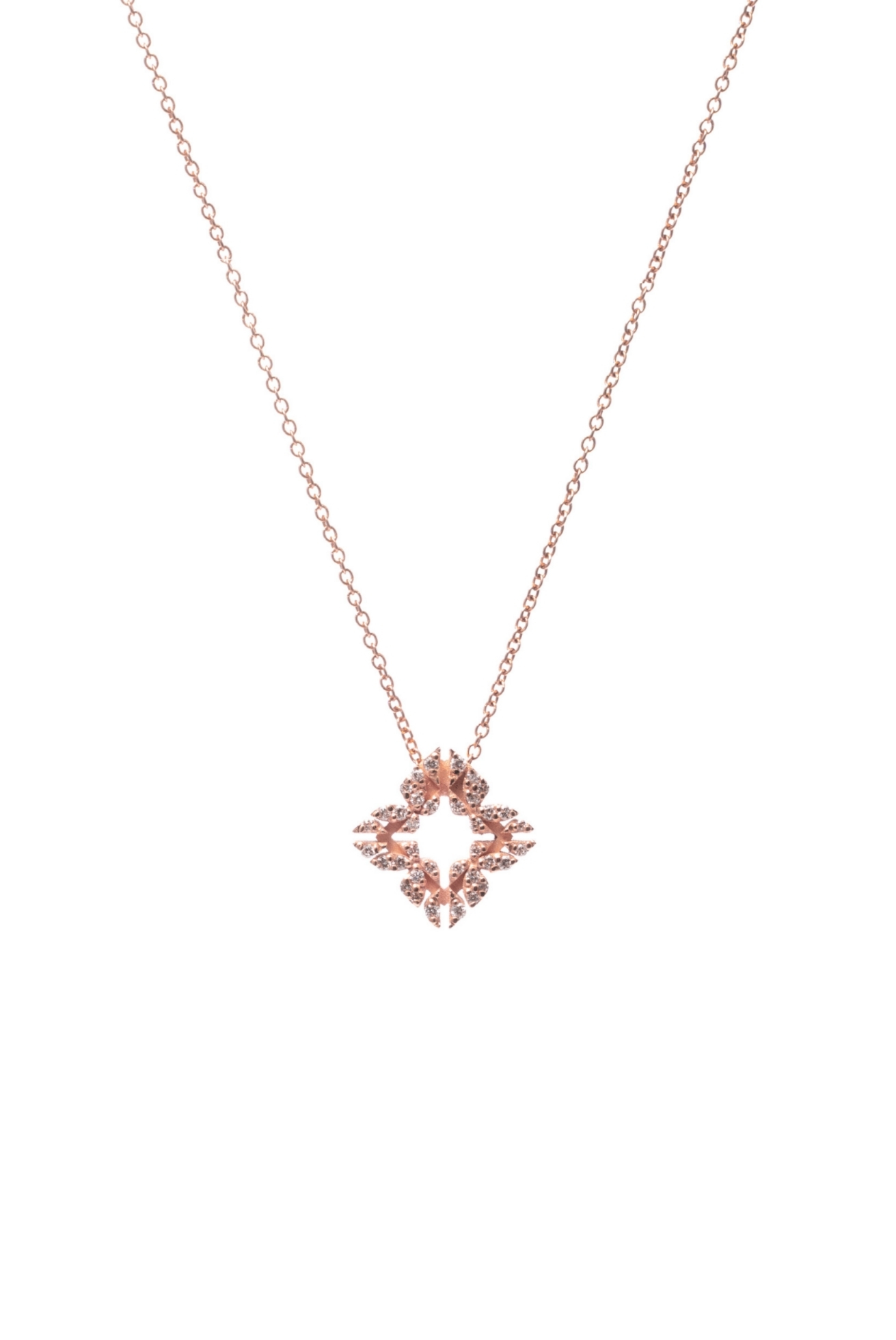 Collana Monogram Cler in Oro Rosa 9k con Diamanti D color 0,12ct