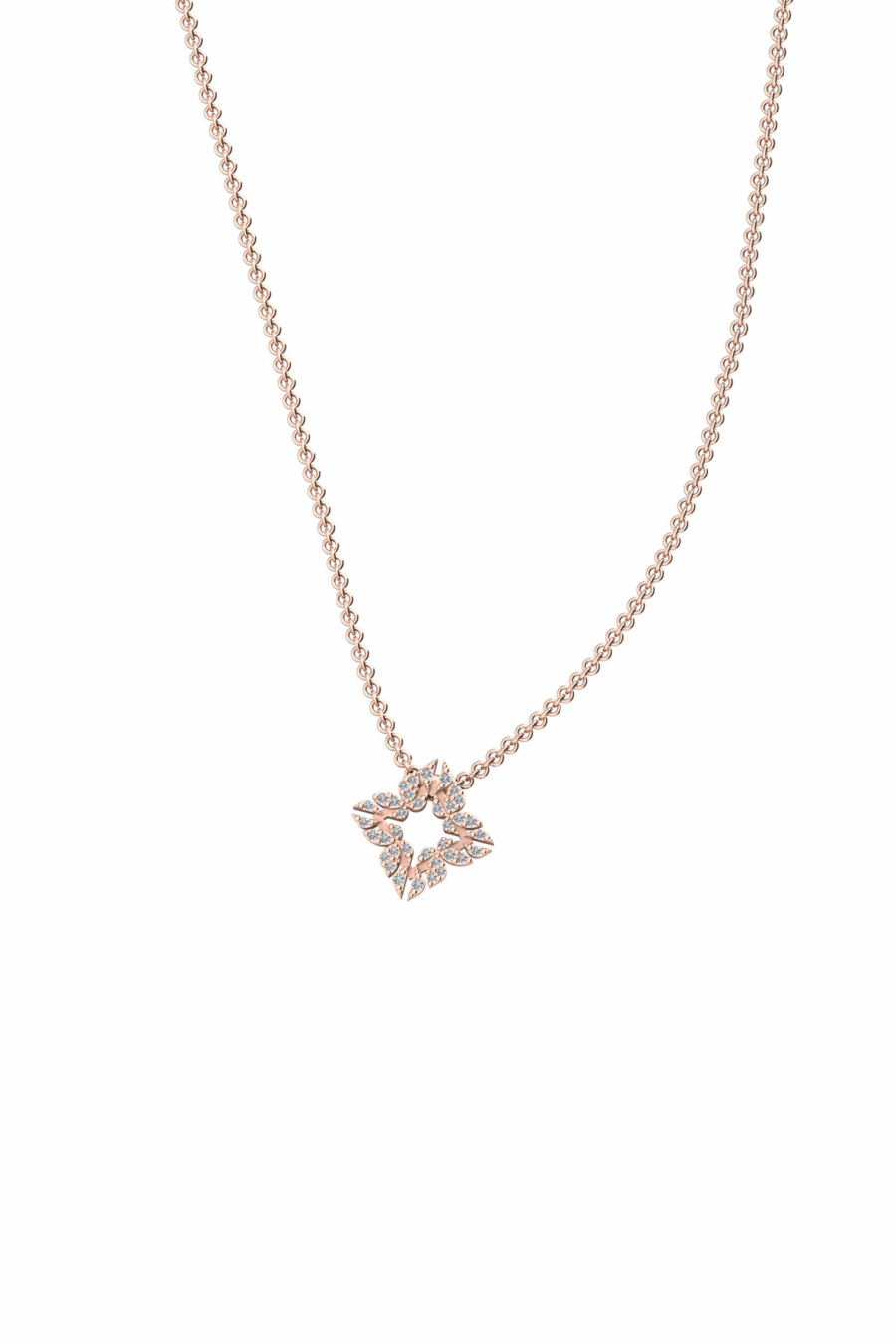 Collana Monogram Cler in Oro Rosa 9k con Diamanti D color 0,12ct