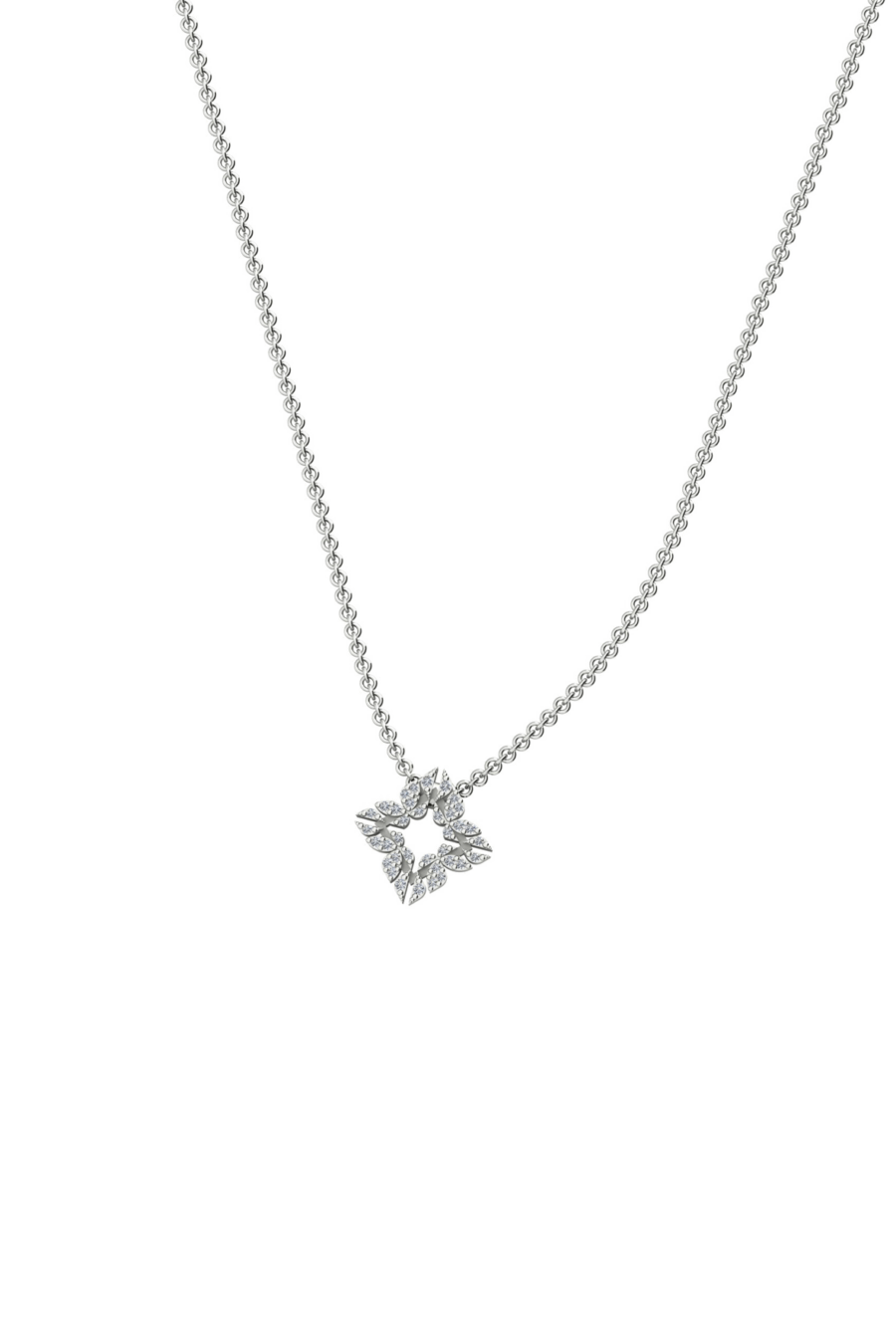 Collana Monogram Cler in Oro Bianco 9k con Diamanti D color 0,12ct