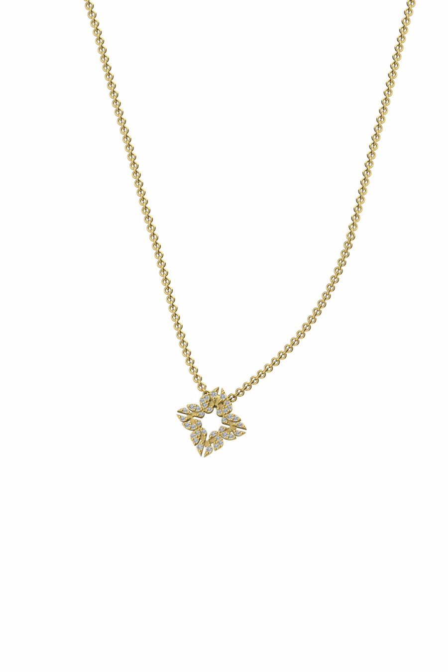 Collana Monogram Cler in Oro Giallo 9k con Diamanti D color 0,12ct
