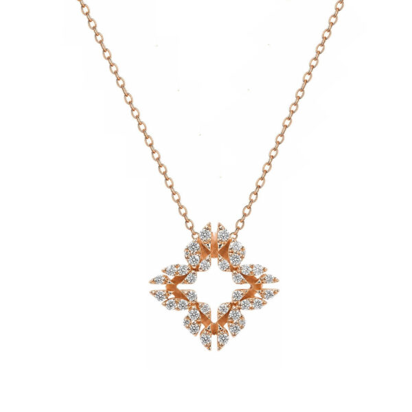 Collana Monogram Cler in Oro Rosa 9k con Diamanti D color 0,12ct