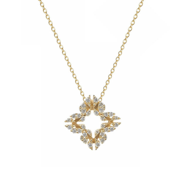 Collana Monogram Cler in Oro Giallo 9k con Diamanti D color 0,12ct