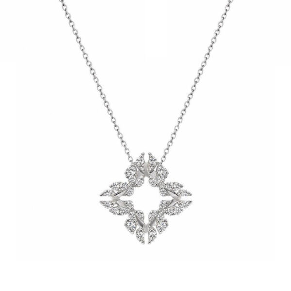Collana Monogram Cler in Oro Bianco 9k con Diamanti D color 0,12ct