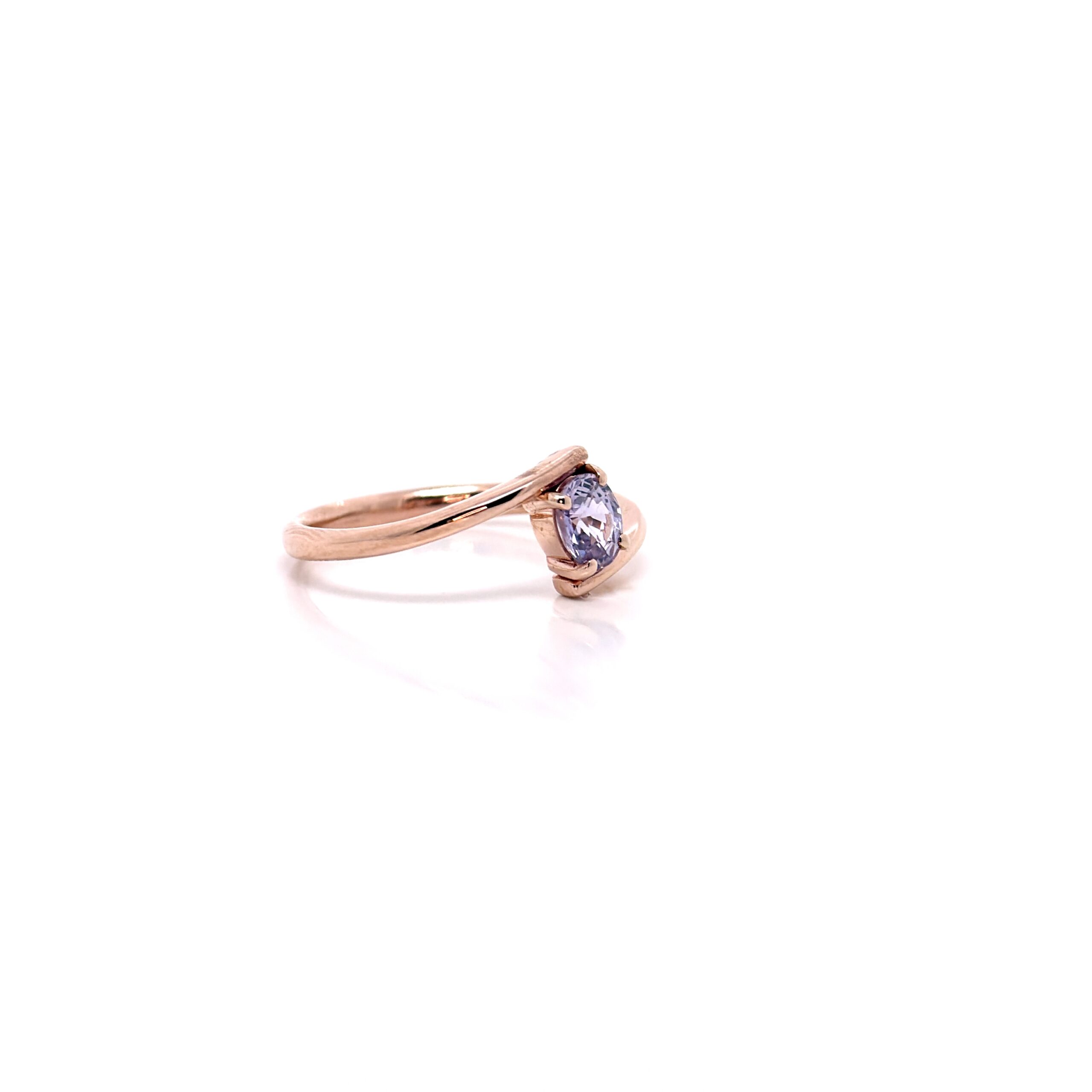 Anello Eterna in Oro Rosa 9k con Zaffiro 0,66ct - immagine 3