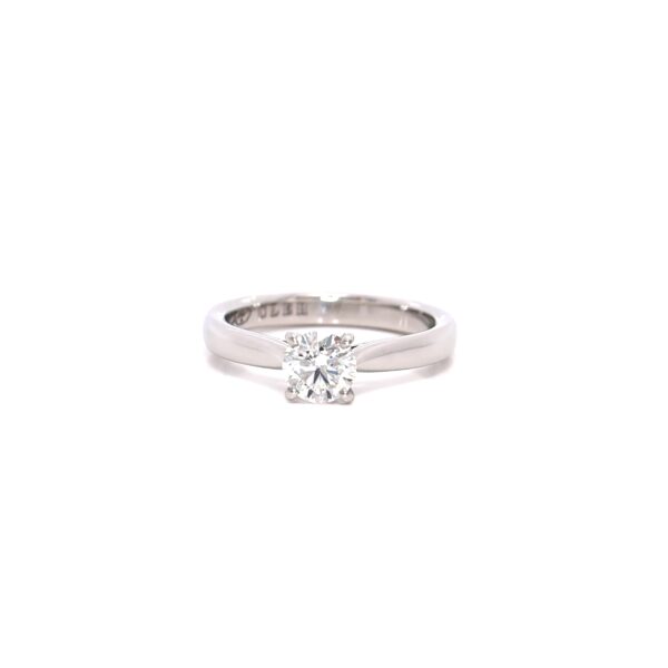 Solitario in Platino con Diamante 0,58ct